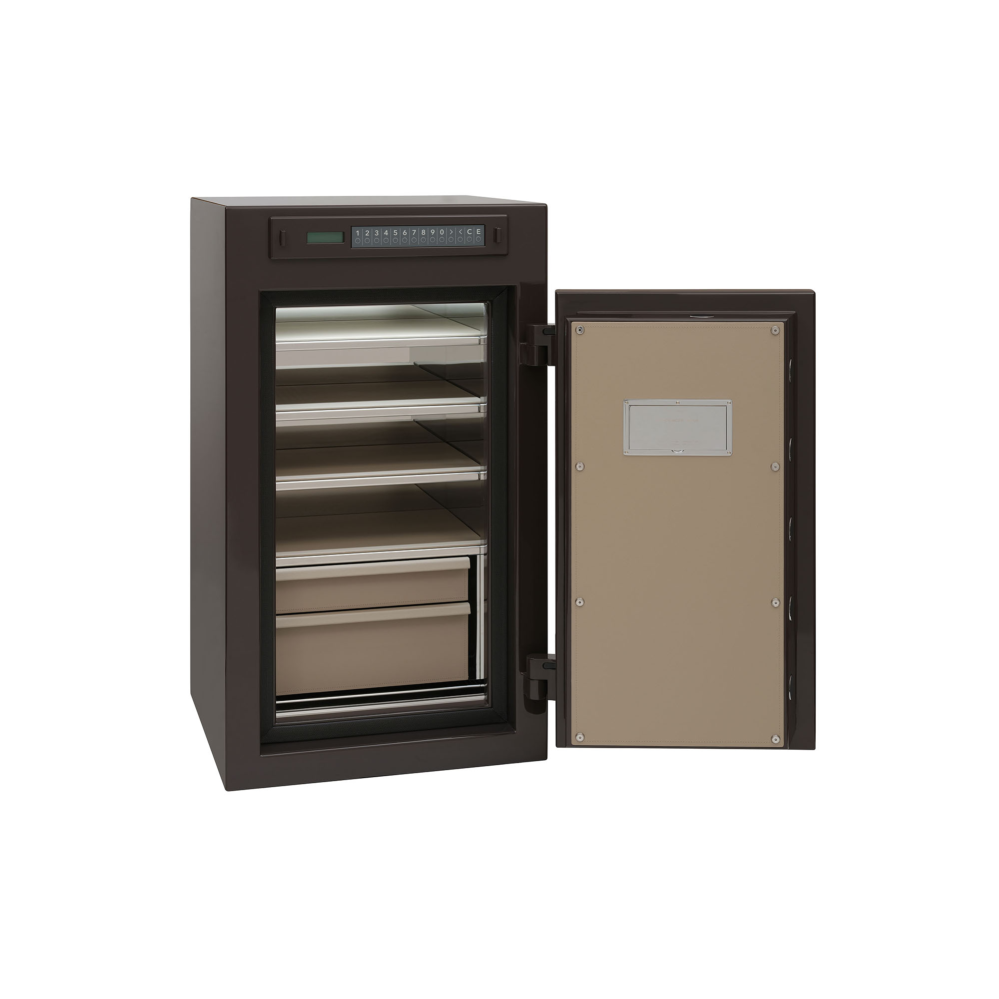 SIRIUS TAUPE SILVER LEATHER FRONTSTOCKTRONIC open